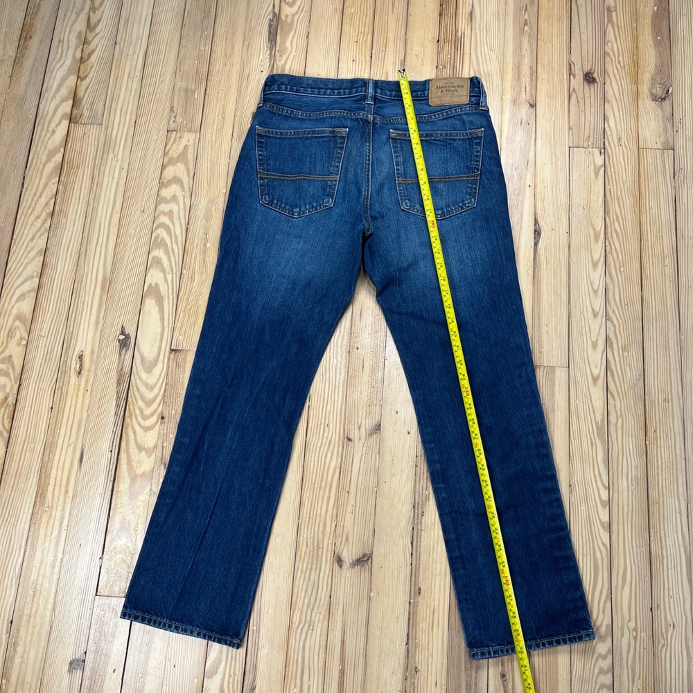 Abercrombie & Fitch Mens Straight Leg Jeans 32x30 Dark Wash Button Fly Denim y2k - Picture 10 of 11